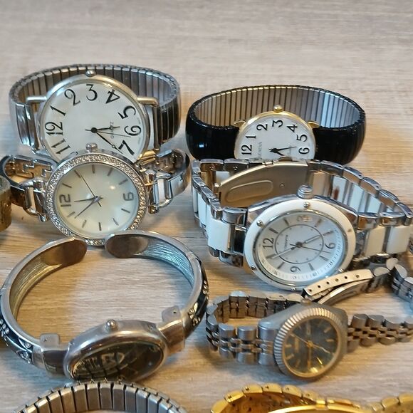 Lot 35+ Watches Parts/Repair ALL Metal Timex Armitron Rumours Liz Claiborne